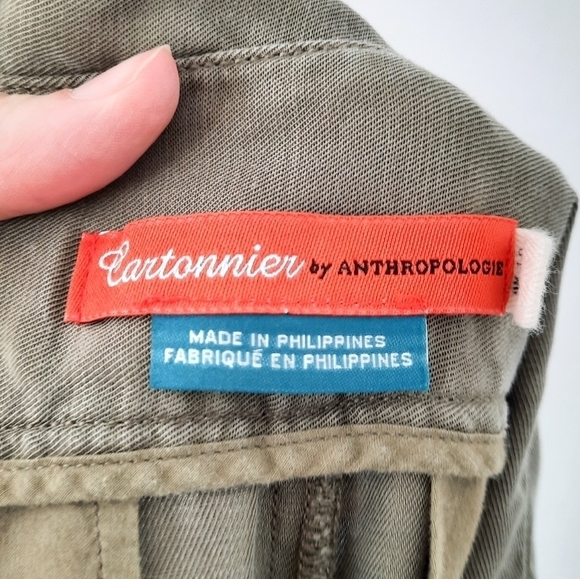 Anthropologie Cartonnier Green Kingsley Belted Pants 6 - Picture 4 of 7